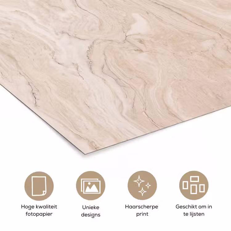 Poster - Marmer - Patroon - Beige - Steen - Abstract — 5