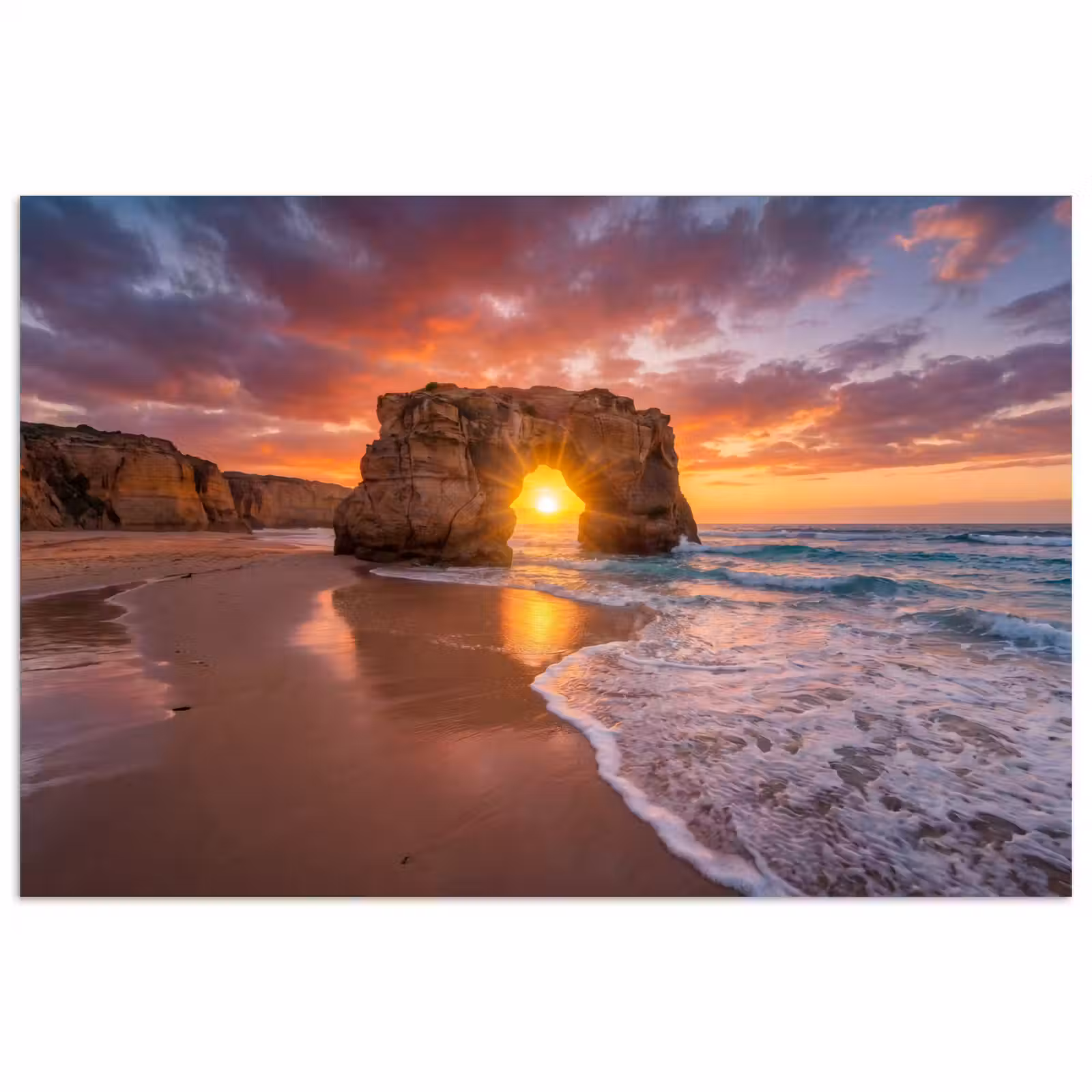 Poster - Kust - Rots - Zonsondergang - Zee - Natuur — 1