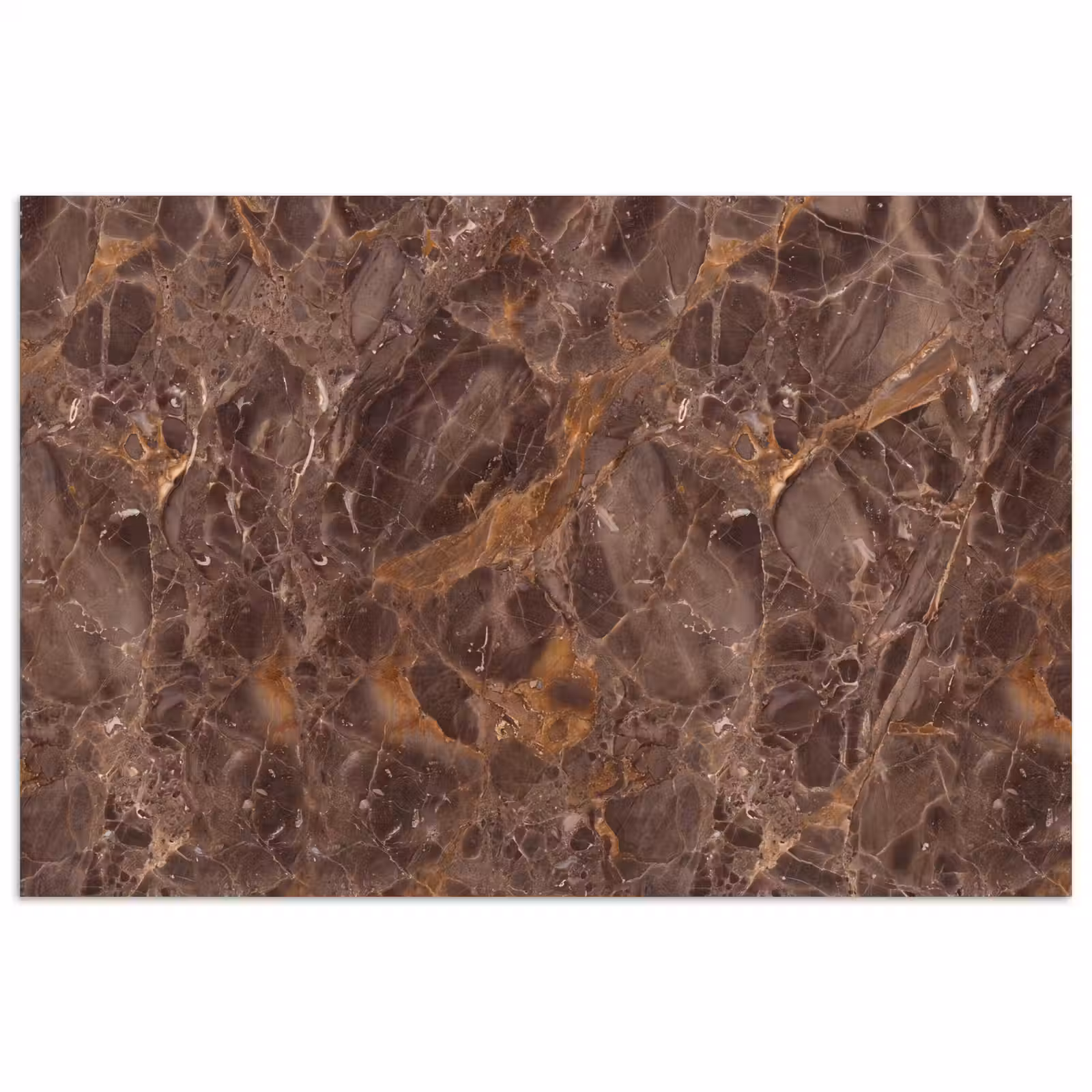 Poster - Marmer - Patroon - Natuur - Bruin - Goud — 1