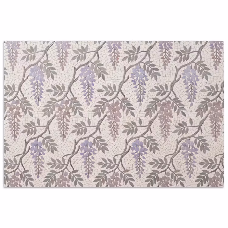 Poster - Bloemen - Mozaïek - Natuur - Patroon - Paars — 1