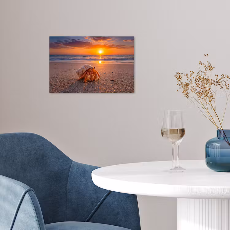 Poster - Kreeft - Strand - Natuur - Zonsondergang - Oranje — 4