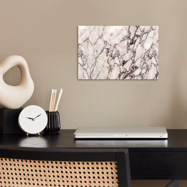 Poster - Marmer - Textuur - Abstract - Wit - Bruin — 2