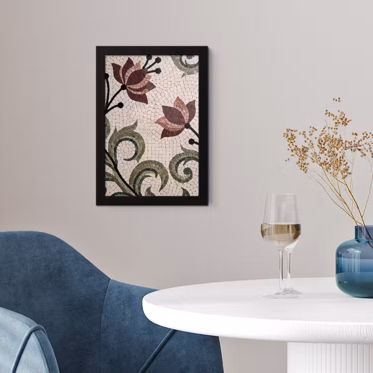 Poster met lijst - Bloemen - Mozaïek - Patroon - Abstract - Groen — 2