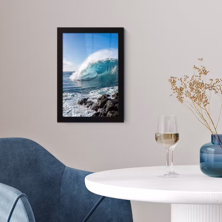 Poster met lijst - Golf - Oceaan - Brekend - Water - Blauw — 2