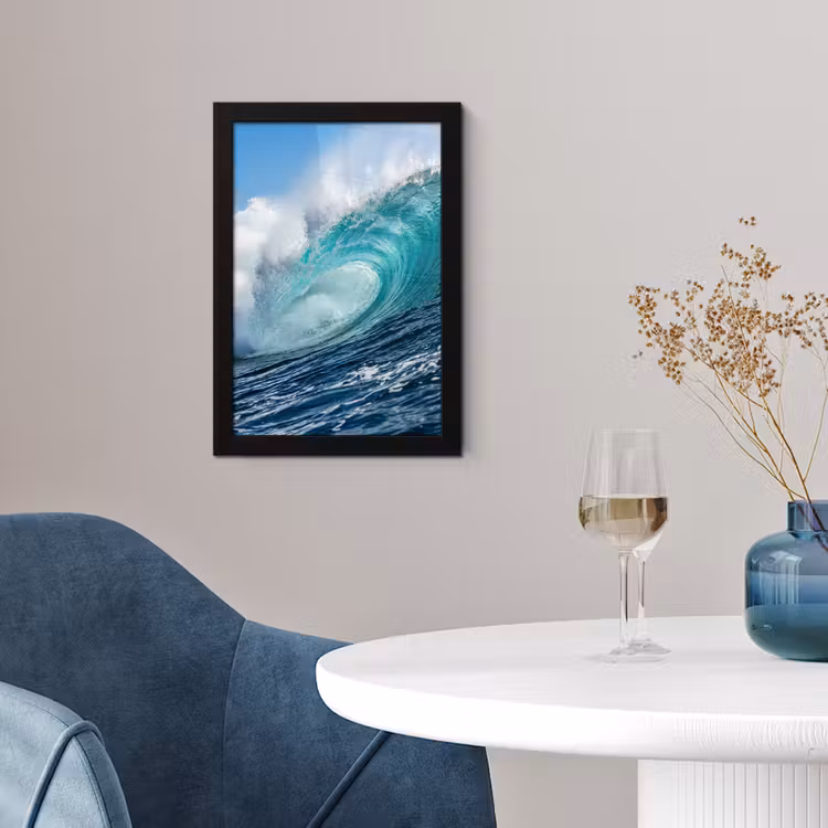 Poster met lijst - Golf - Oceaan - Water - Dynamisch - Blauw — 2
