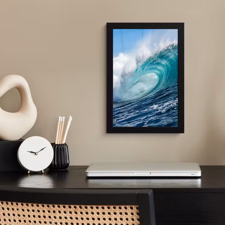Poster met lijst - Golf - Oceaan - Water - Dynamisch - Blauw — 3