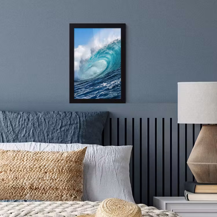 Poster met lijst - Golf - Oceaan - Water - Dynamisch - Blauw — 4