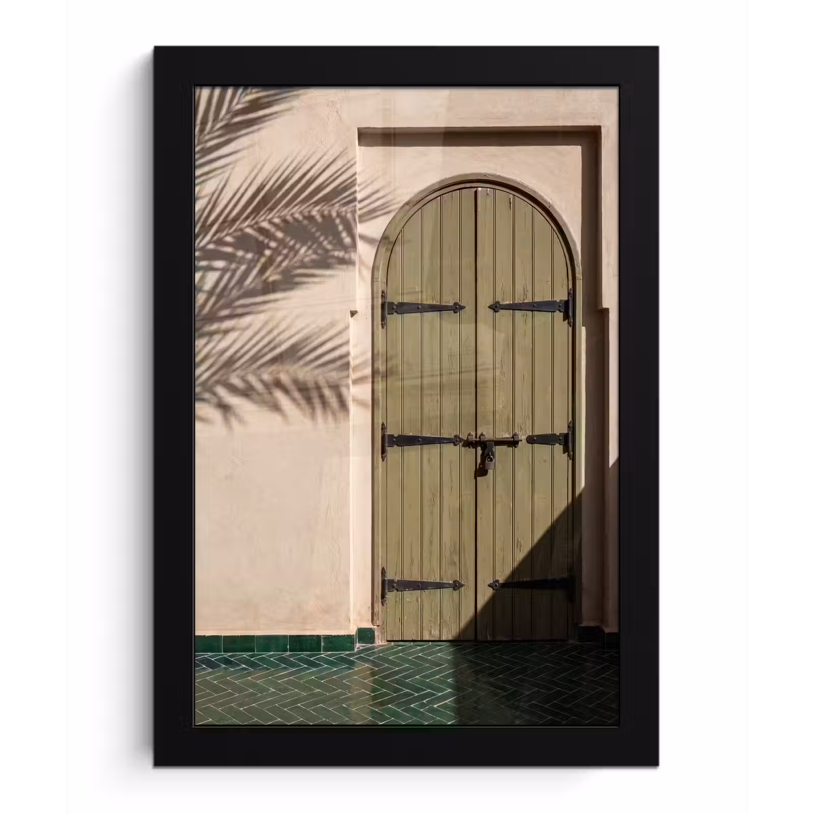 Poster met lijst - Deur - Hout - Architectuur - Groen - Rustiek — 1