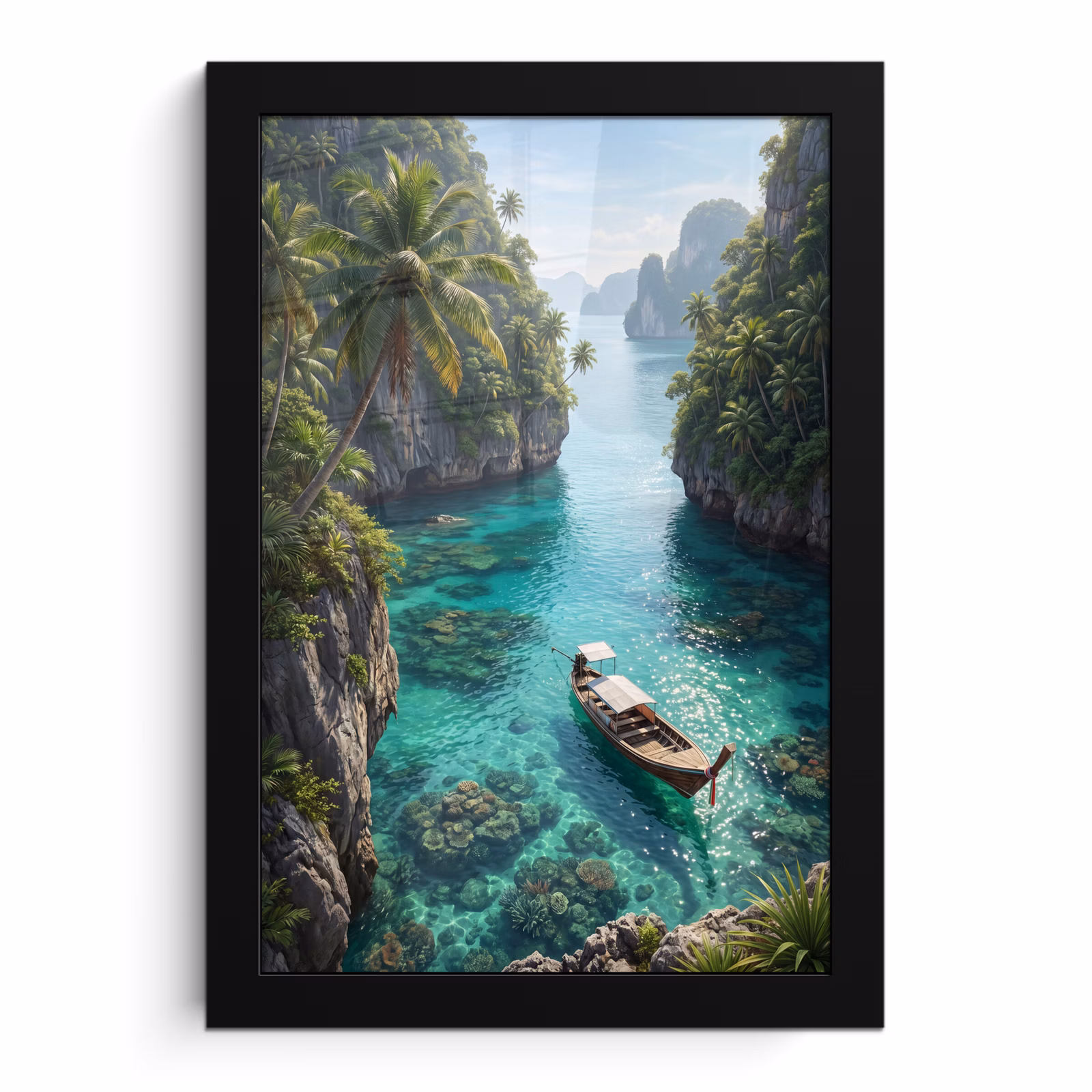 Poster met lijst - Eiland - Tropisch - Water - Palmbomen - Natuur — 1