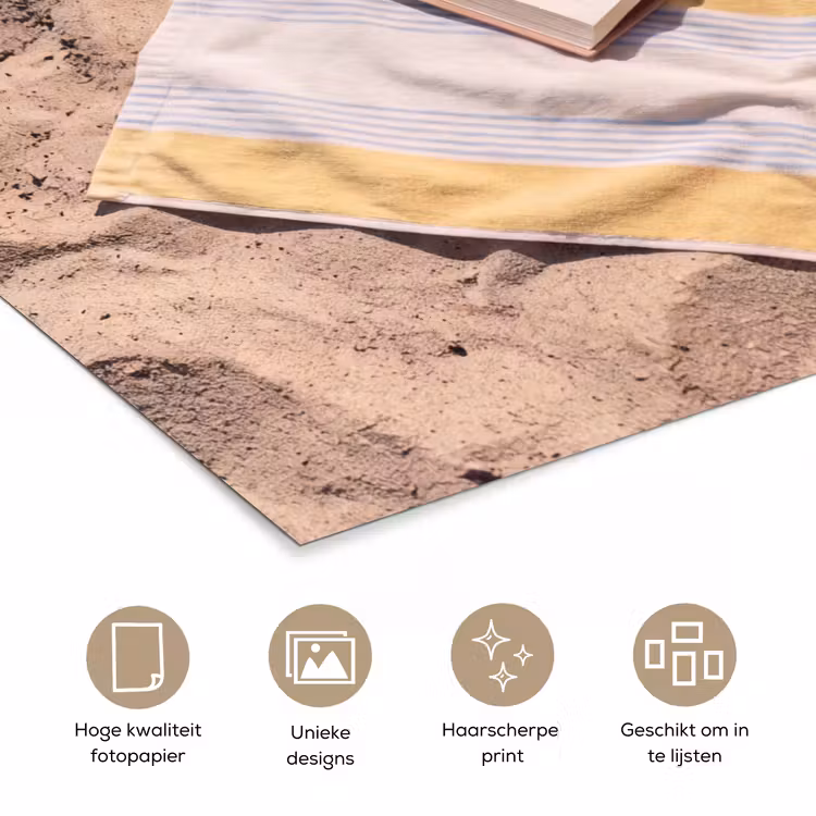 Poster - Boek - Zonnebril - Strand - Zomer - Geel — 5