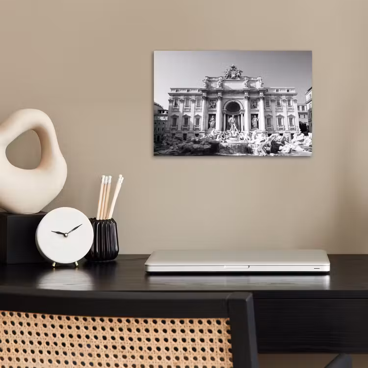 Poster - Fontein - Beelden - Architectuur - Zwart-wit — 2