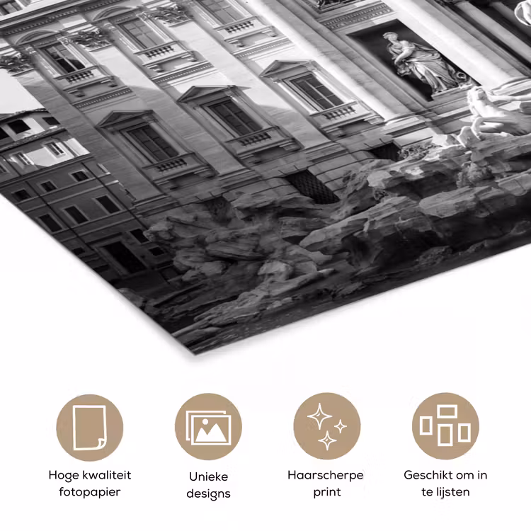 Poster - Fontein - Beelden - Architectuur - Zwart-wit — 5