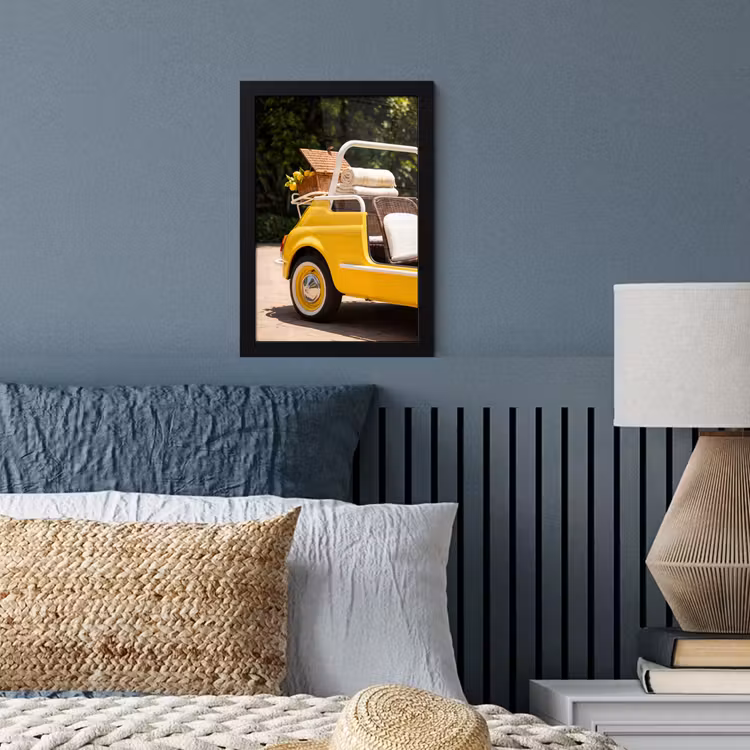 Poster met lijst - Auto - Picknick - Zomer - Geel — 4