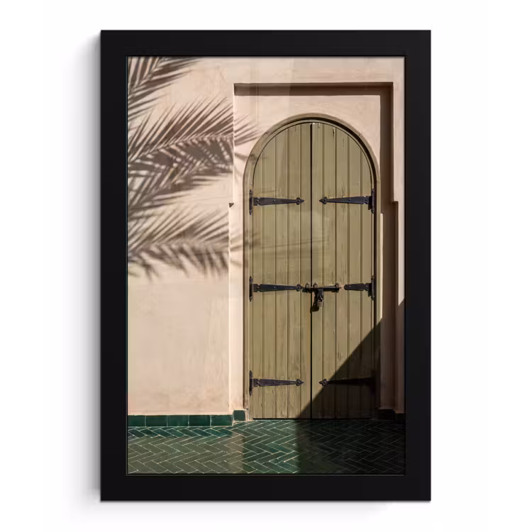 Poster met lijst - Deur - Hout - Architectuur - Groen - Rustiek — 1
