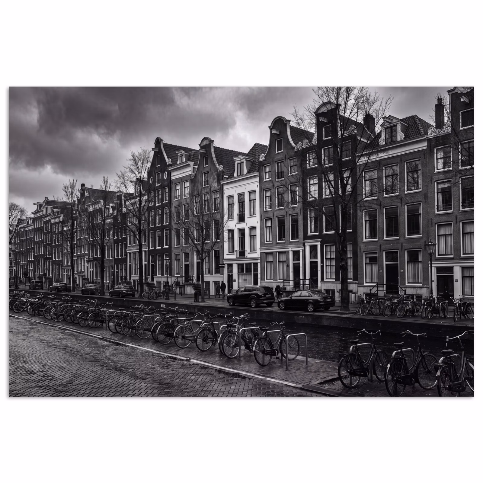 Poster - Huis - Gracht - Amsterdam - Architectuur - Zwart-wit — 1
