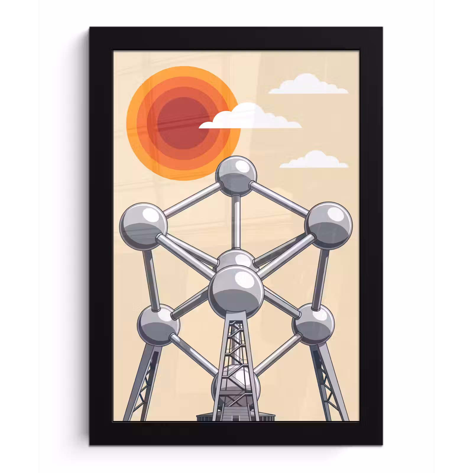 Poster met lijst - Architectuur - Geometrie - Stad - Modern - Grijs — 1