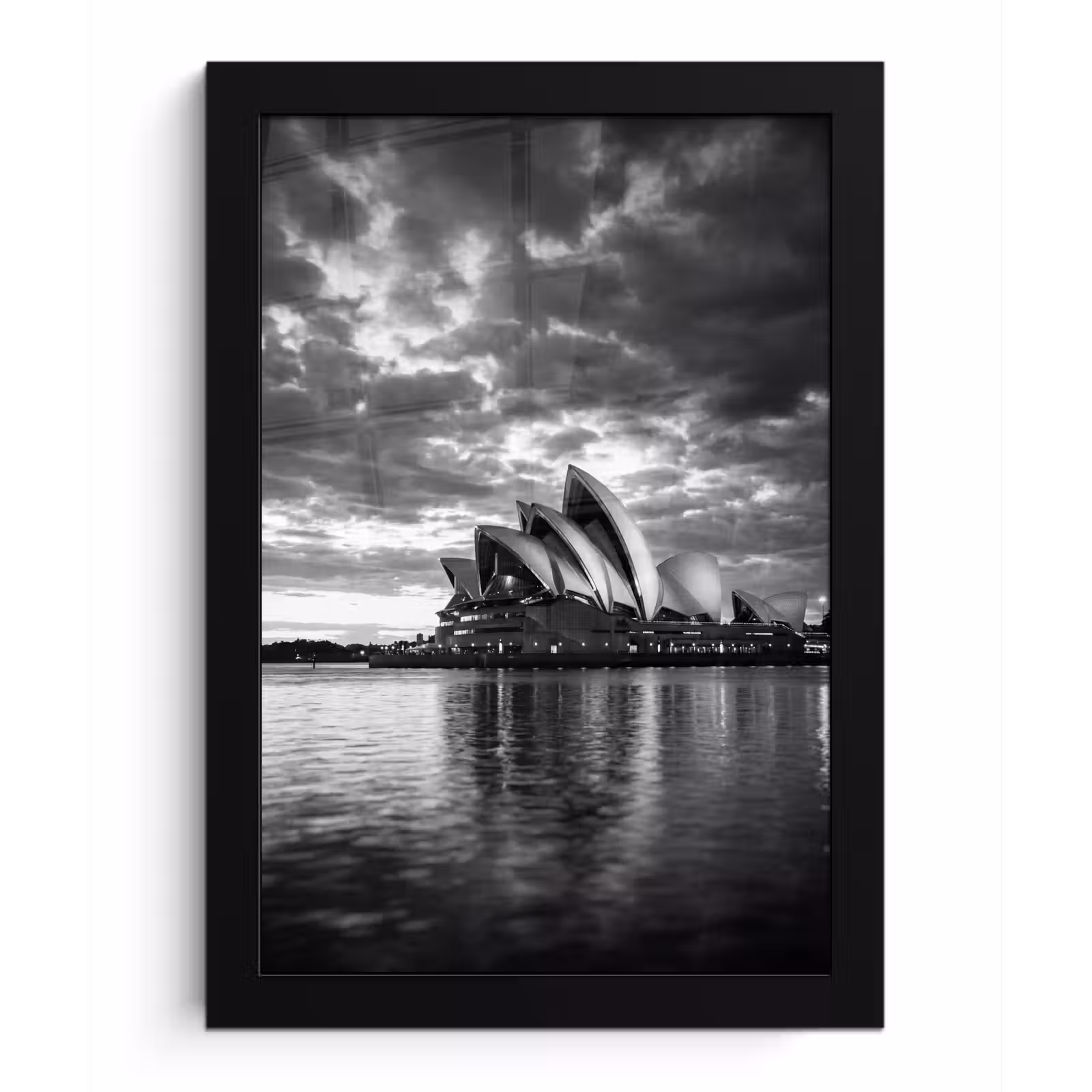 Poster met lijst - Architectuur - Water - Stad - Modern - Zwart-wit — 1