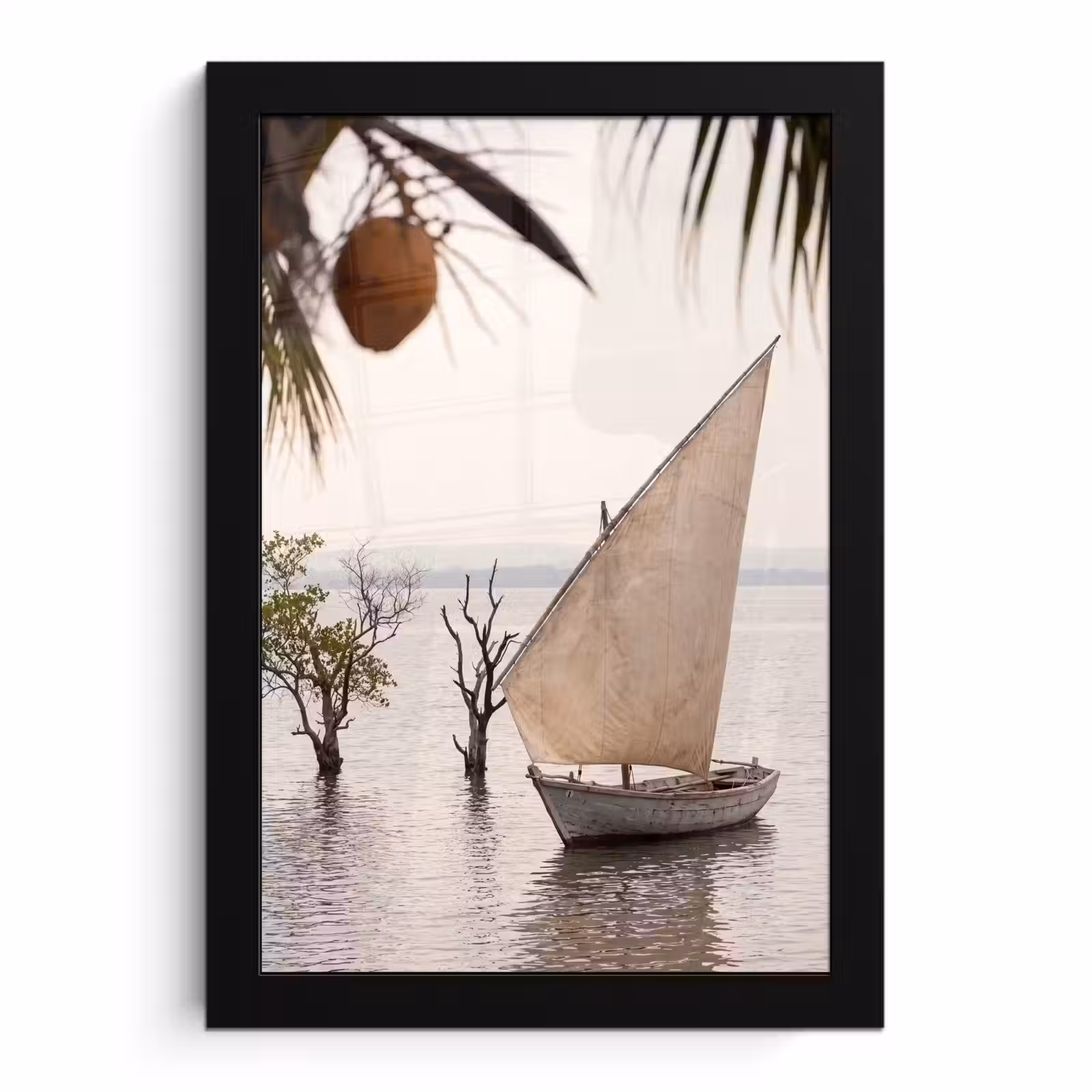Poster met lijst - Boot - Zeil - Water - Tropisch - Natuur — 1