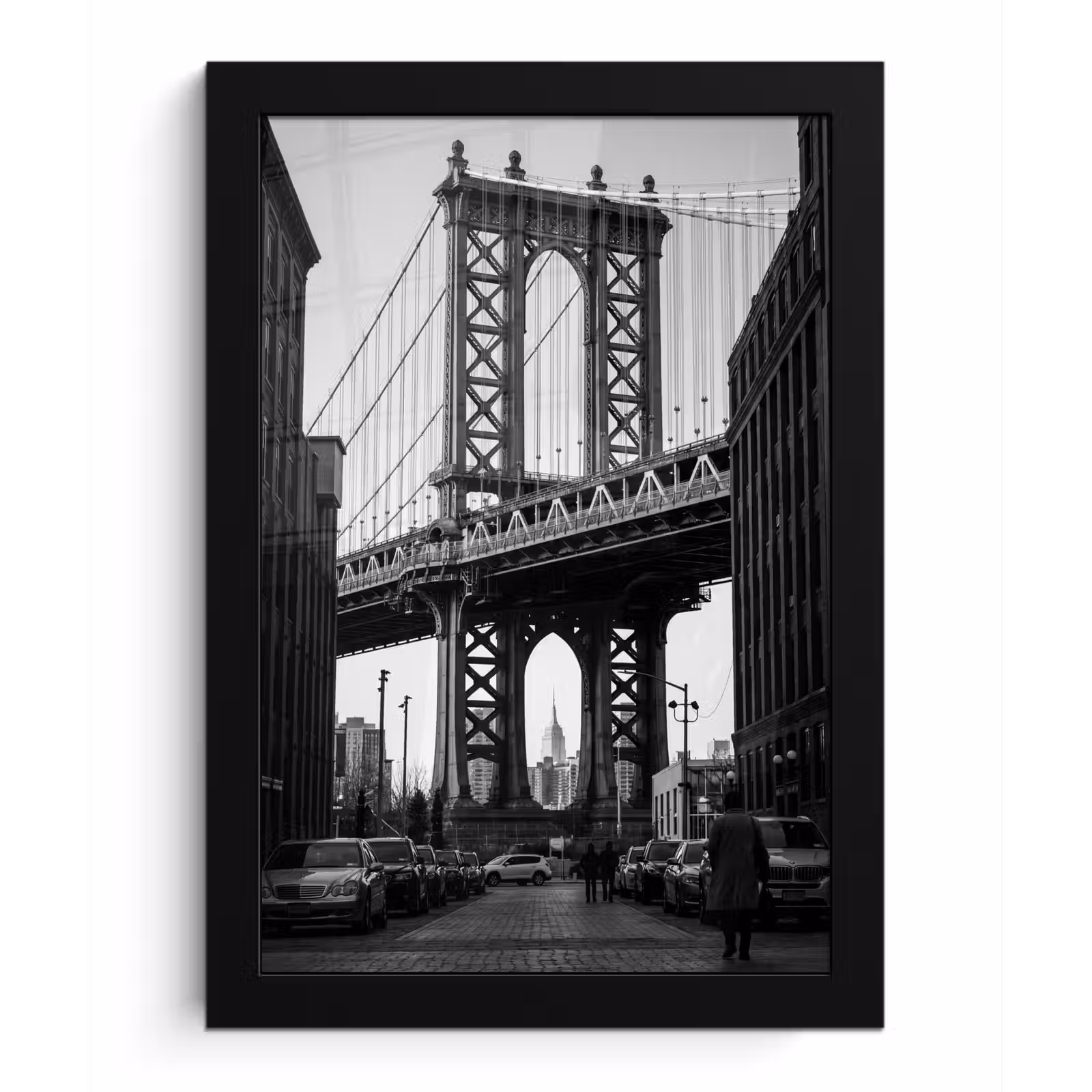Poster met lijst - Brug - Stad - Architectuur - Modern - Zwart-wit — 1