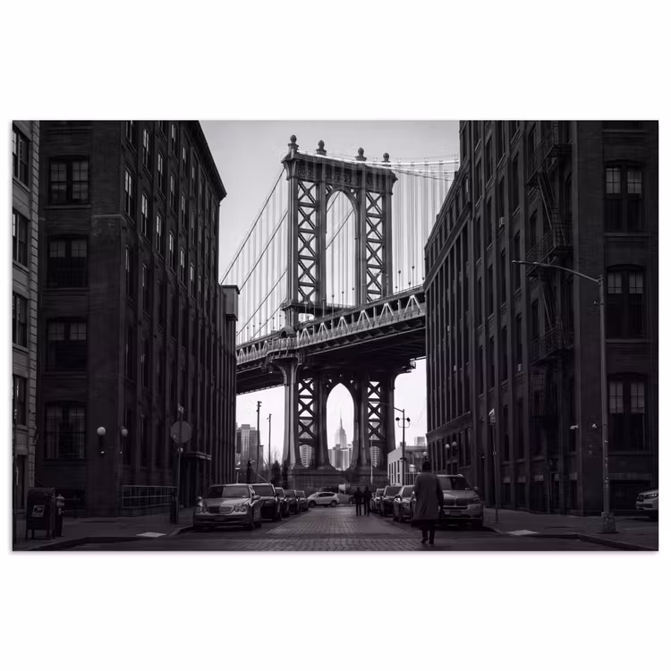 Poster - Brug - Stad - Architectuur - Modern - Zwart-wit — 1