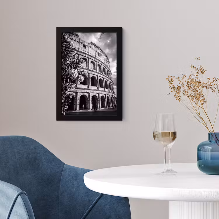 Poster met lijst - Architectuur - Colosseum - Rome - Historisch - Zwart-wit — 2