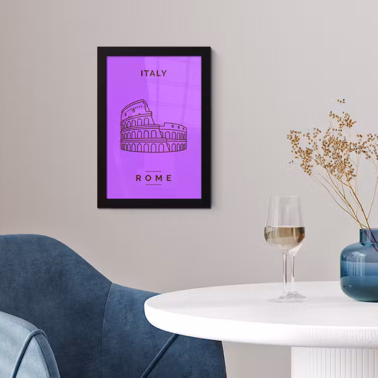 Poster met lijst - Architectuur - Colosseum - Rome - Minimalistisch - Paars — 2