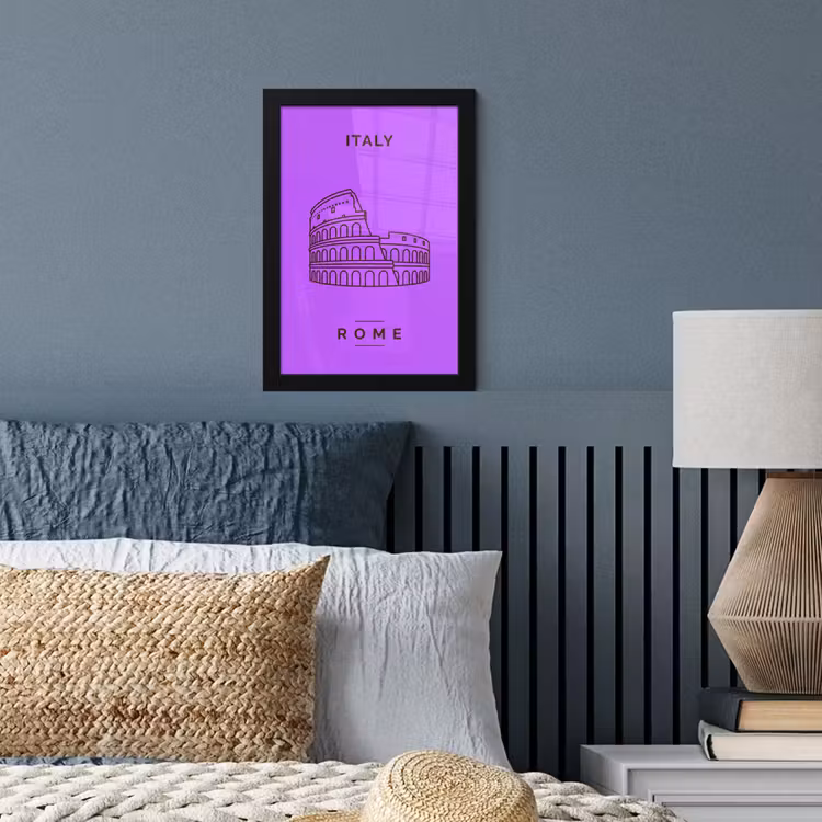 Poster met lijst - Architectuur - Colosseum - Rome - Minimalistisch - Paars — 4