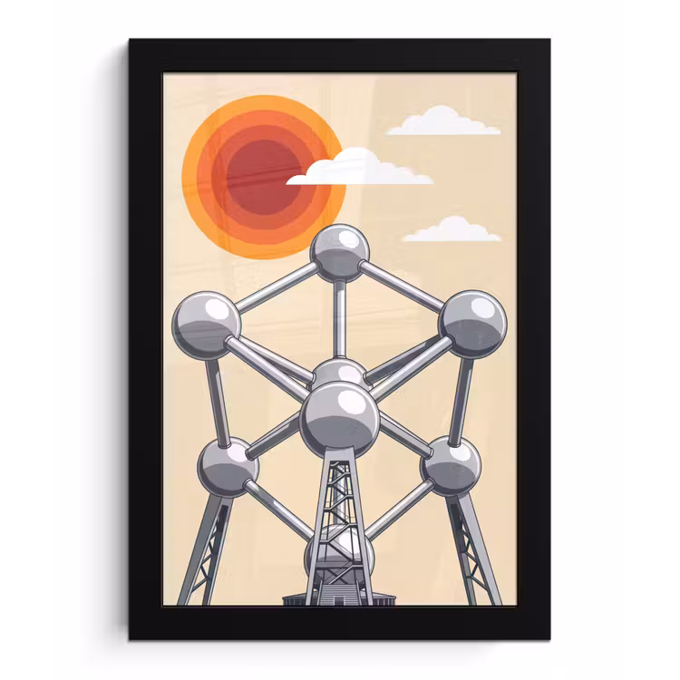 Poster met lijst - Architectuur - Geometrie - Stad - Modern - Grijs — 1