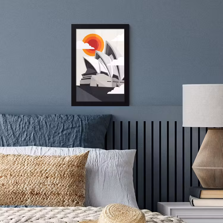 Poster met lijst - Architectuur - Stadsgezicht - Modern - Grijs - Oranje — 4