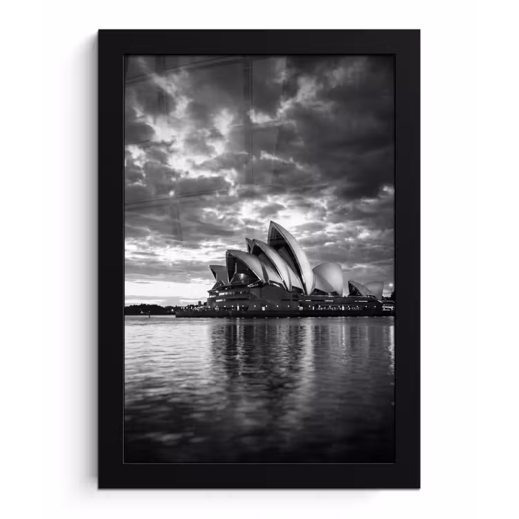 Poster met lijst - Architectuur - Water - Stad - Modern - Zwart-wit — 1