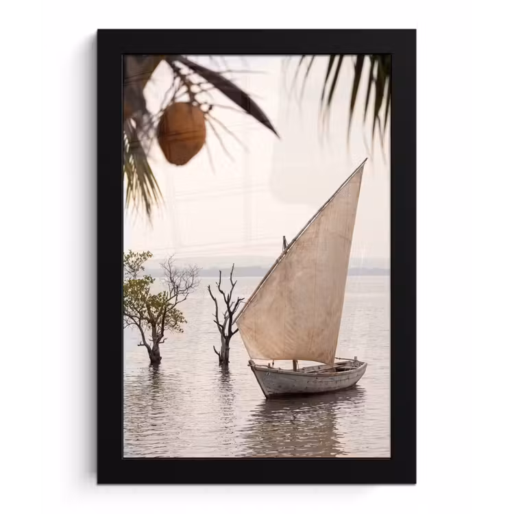 Poster met lijst - Boot - Zeil - Water - Tropisch - Natuur — 1
