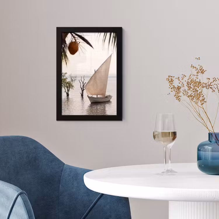 Poster met lijst - Boot - Zeil - Water - Tropisch - Natuur — 2
