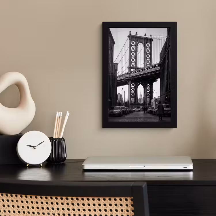 Poster met lijst - Brug - Stad - Architectuur - Modern - Zwart-wit — 3