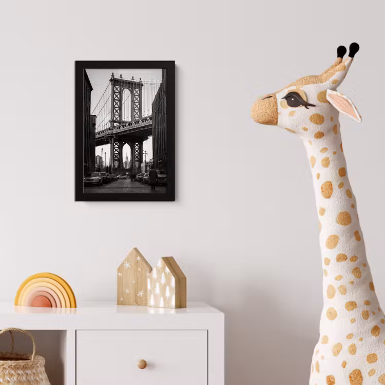 Poster met lijst - Brug - Stad - Architectuur - Modern - Zwart-wit — 5