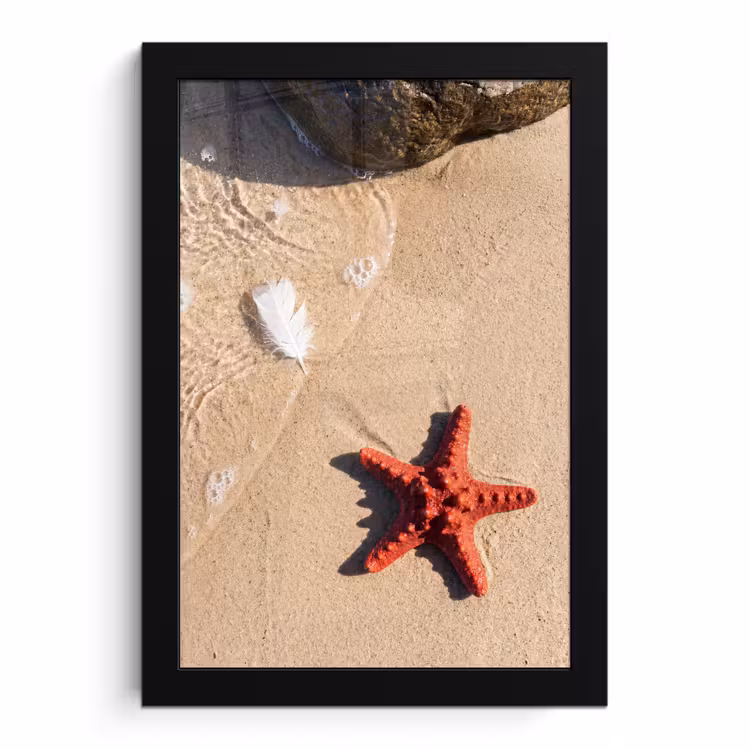 Poster met lijst - Dieren - Strand - Zee - Natuur - Rood — 1