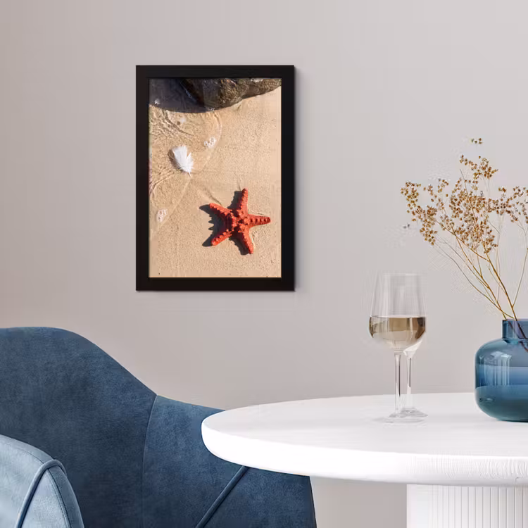 Poster met lijst - Dieren - Strand - Zee - Natuur - Rood — 2