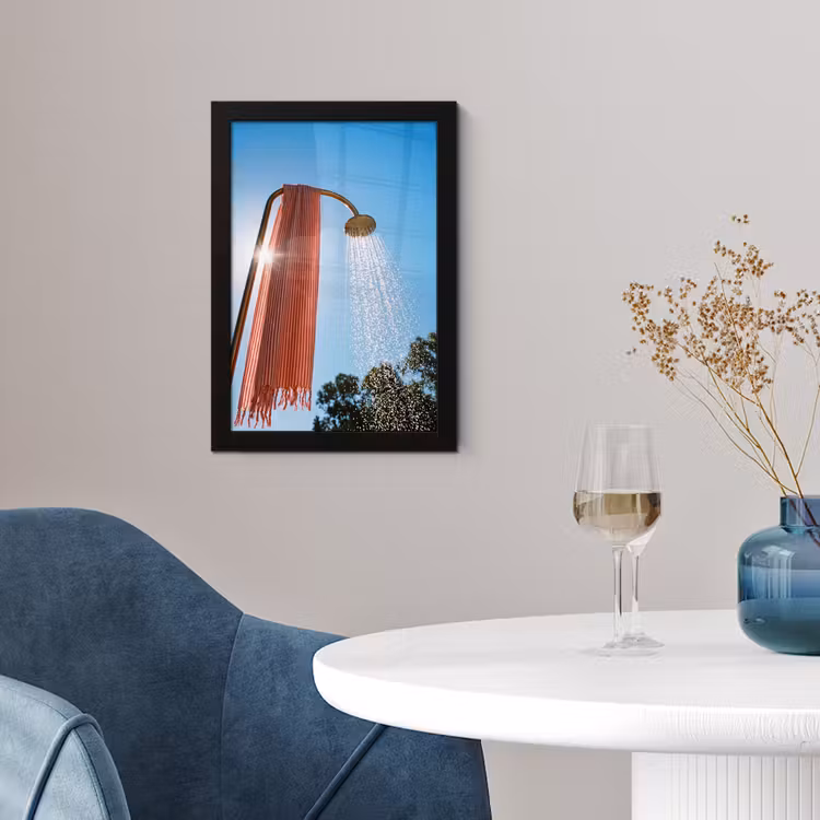 Poster met lijst - Douche - Water - Zomer - Blauw — 2