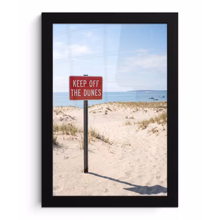 Poster met lijst - Duin - Bord - Kust - Landschap - Rood — 1