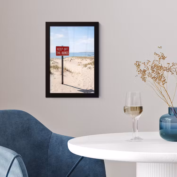 Poster met lijst - Duin - Bord - Kust - Landschap - Rood — 2