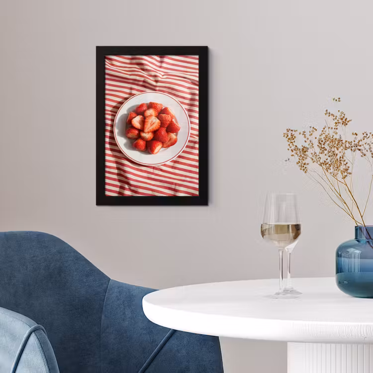 Poster met lijst - Eten - Aardbeien - Fruit - Zomer - Rood — 2