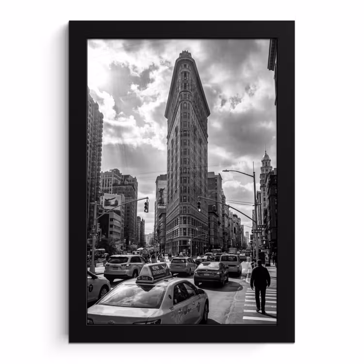 Poster met lijst - Gebouw - Hoogbouw - Stad - Architectuur - Zwart-wit — 1
