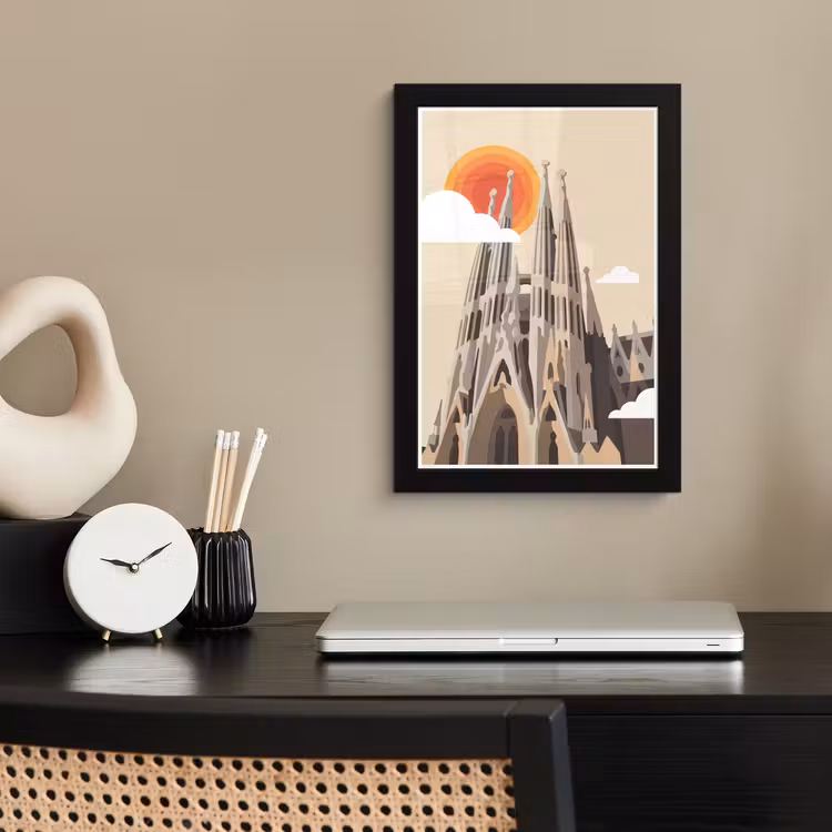 Poster met lijst - Gebouw - Torens - Architectuur - Abstract - Zonsondergang — 3