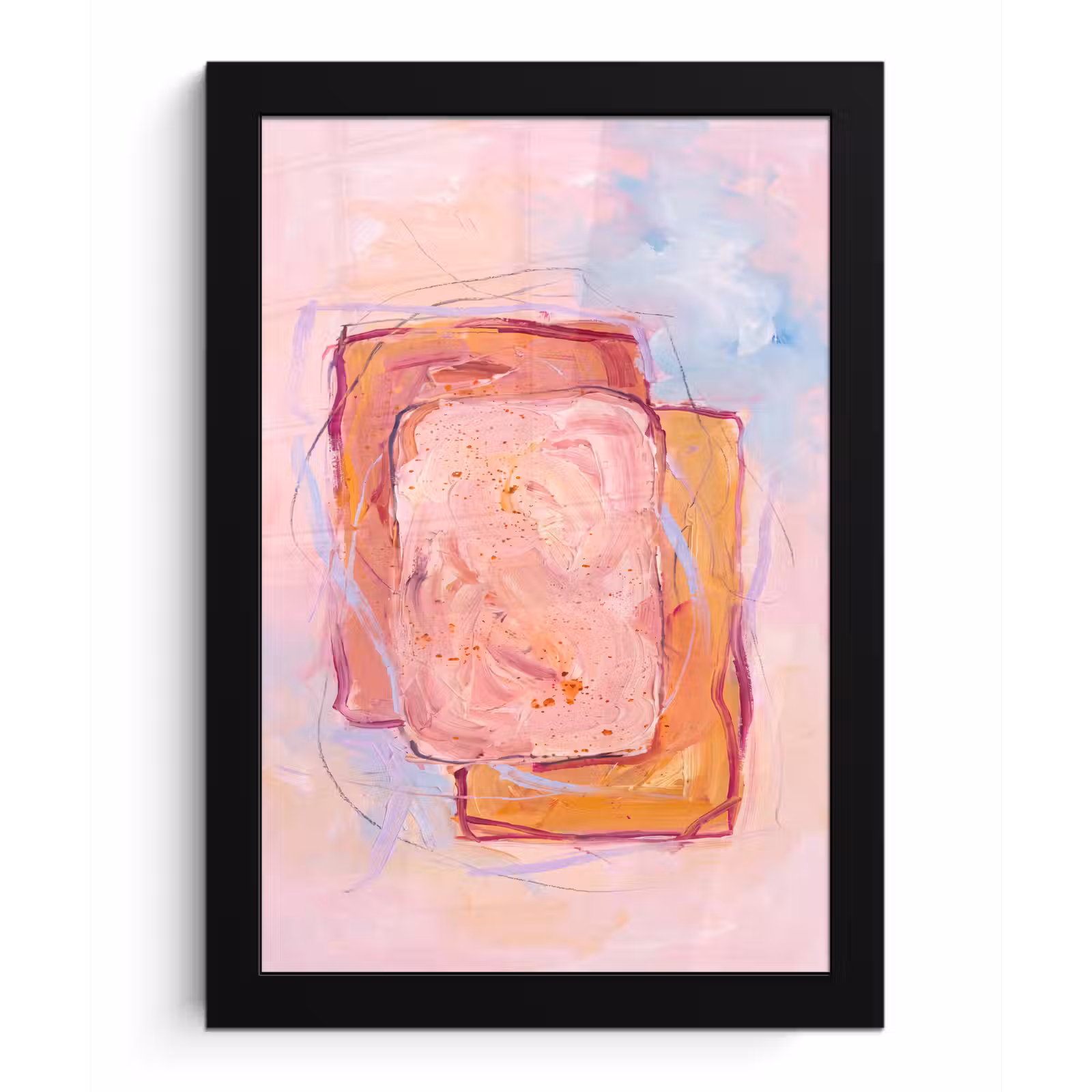 Poster met lijst - Abstract - Vormen - Modern - Roze — 1