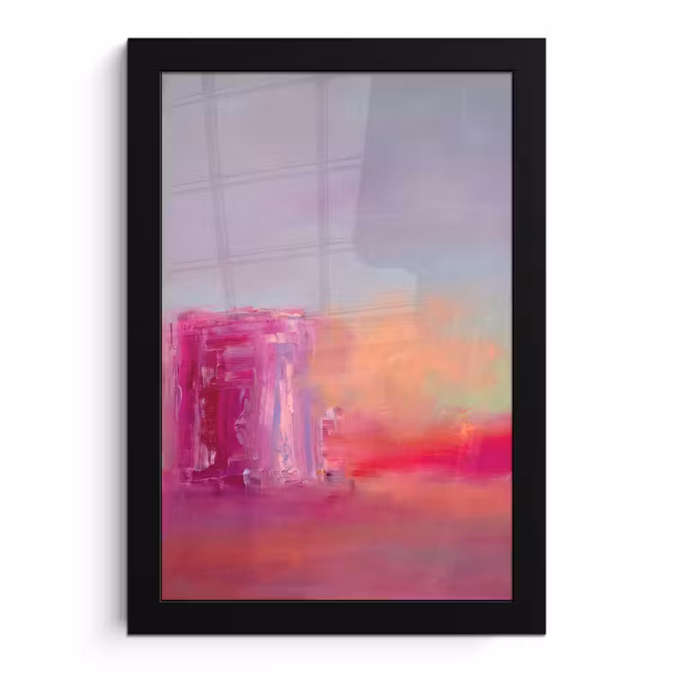 Poster met lijst - Abstract - Kleuren - Modern - Roze — 1