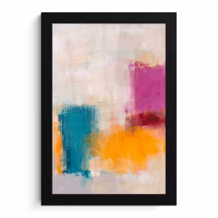 Poster met lijst - Abstract - Kleurrijk - Modern - Kunst - Oranje — 1