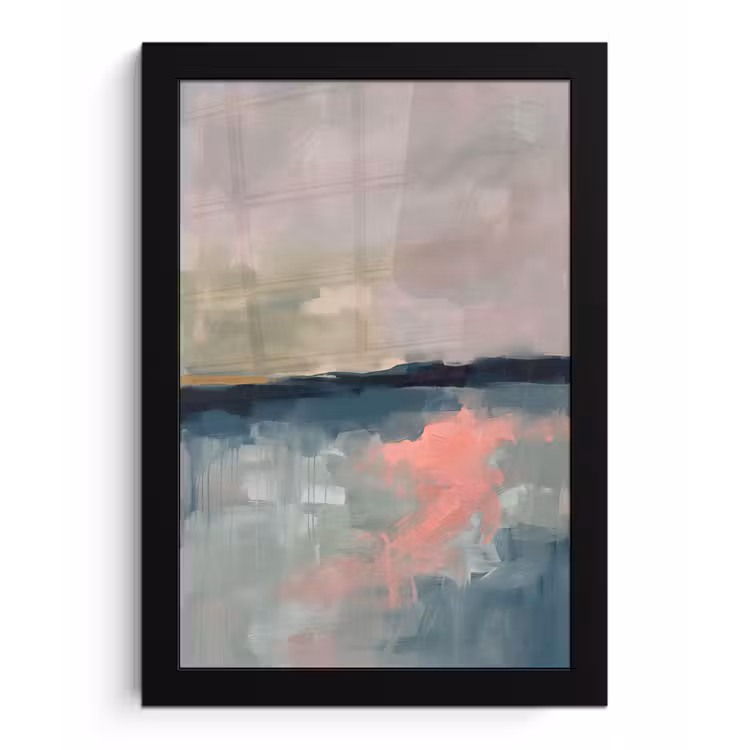 Poster met lijst - Abstract - Landschap - Kunst - Modern - Groen - Blauw — 1