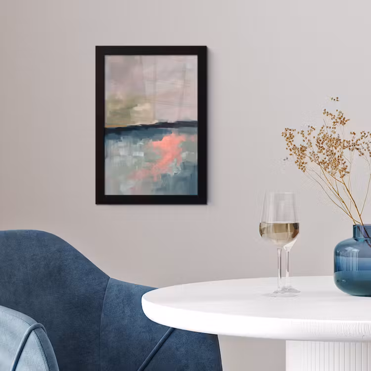 Poster met lijst - Abstract - Landschap - Kunst - Modern - Groen - Blauw — 2
