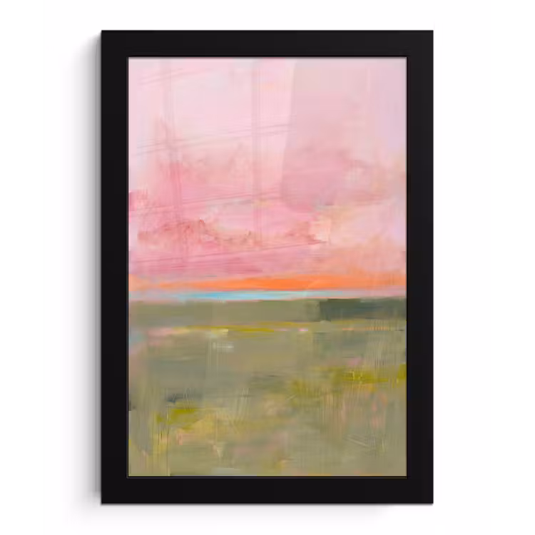 Poster met lijst - Abstract - Landschap - Modern - Roze - Oranje — 1