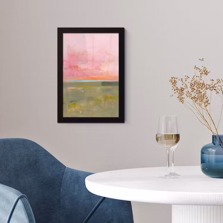 Poster met lijst - Abstract - Landschap - Modern - Roze - Oranje — 2