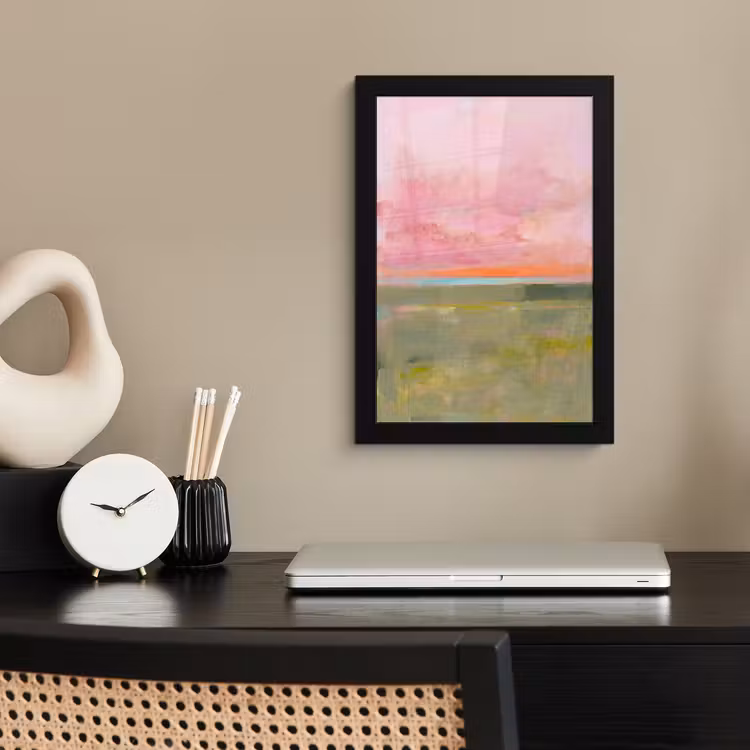 Poster met lijst - Abstract - Landschap - Modern - Roze - Oranje — 3